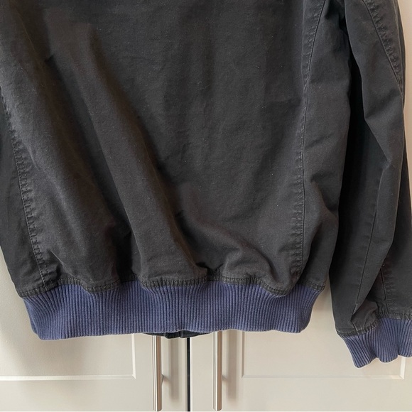 Mens Lucky Brand Triumph Black Blue Bomber Jacket Patches Medium Racing Flag - Picture 9 of 10